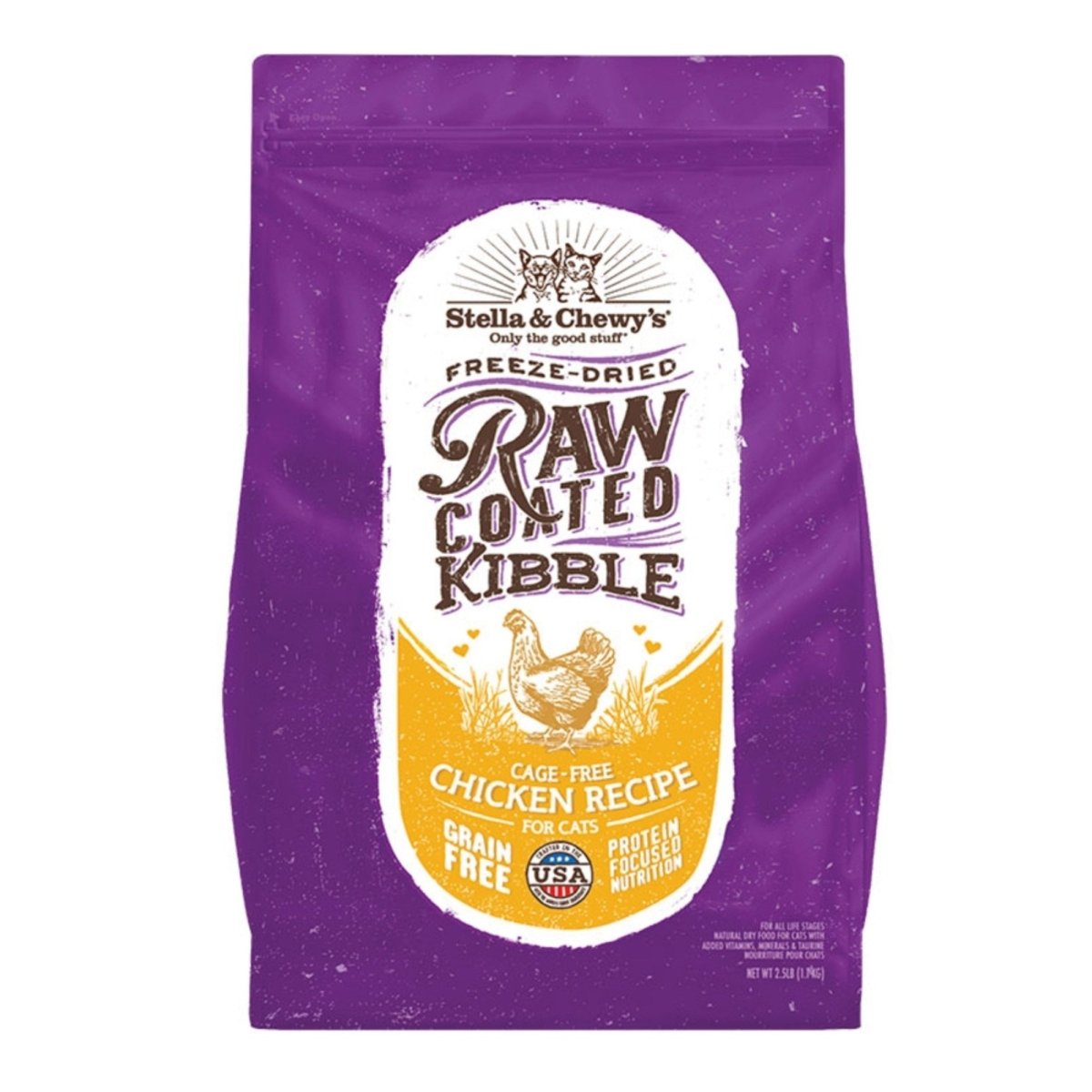Stella & Chewys Cat Kibble - Raw Coated Cage - Free Chicken Recipe 5Lbs - Pets Perfect