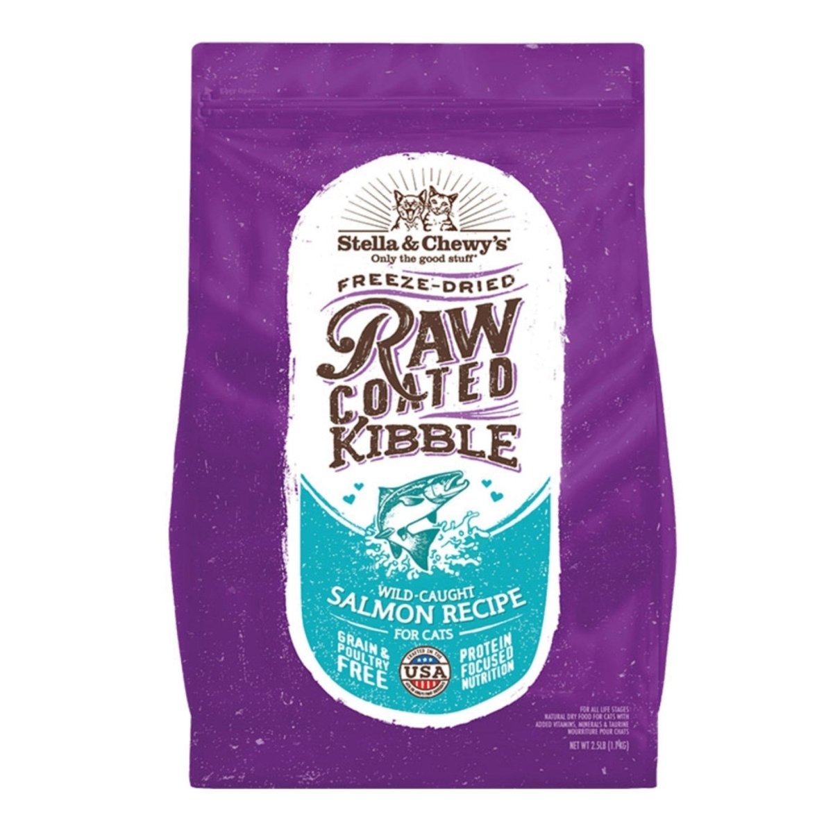 Stella & Chewys Cat Kibble - Raw Coated Wild - Caught Salmon Recipe 10Lbs - Pets Perfect