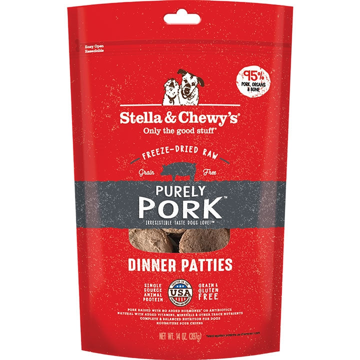 Stella & Chewy's Dog Freeze-Dried Dinner Patties Pork 14 oz
