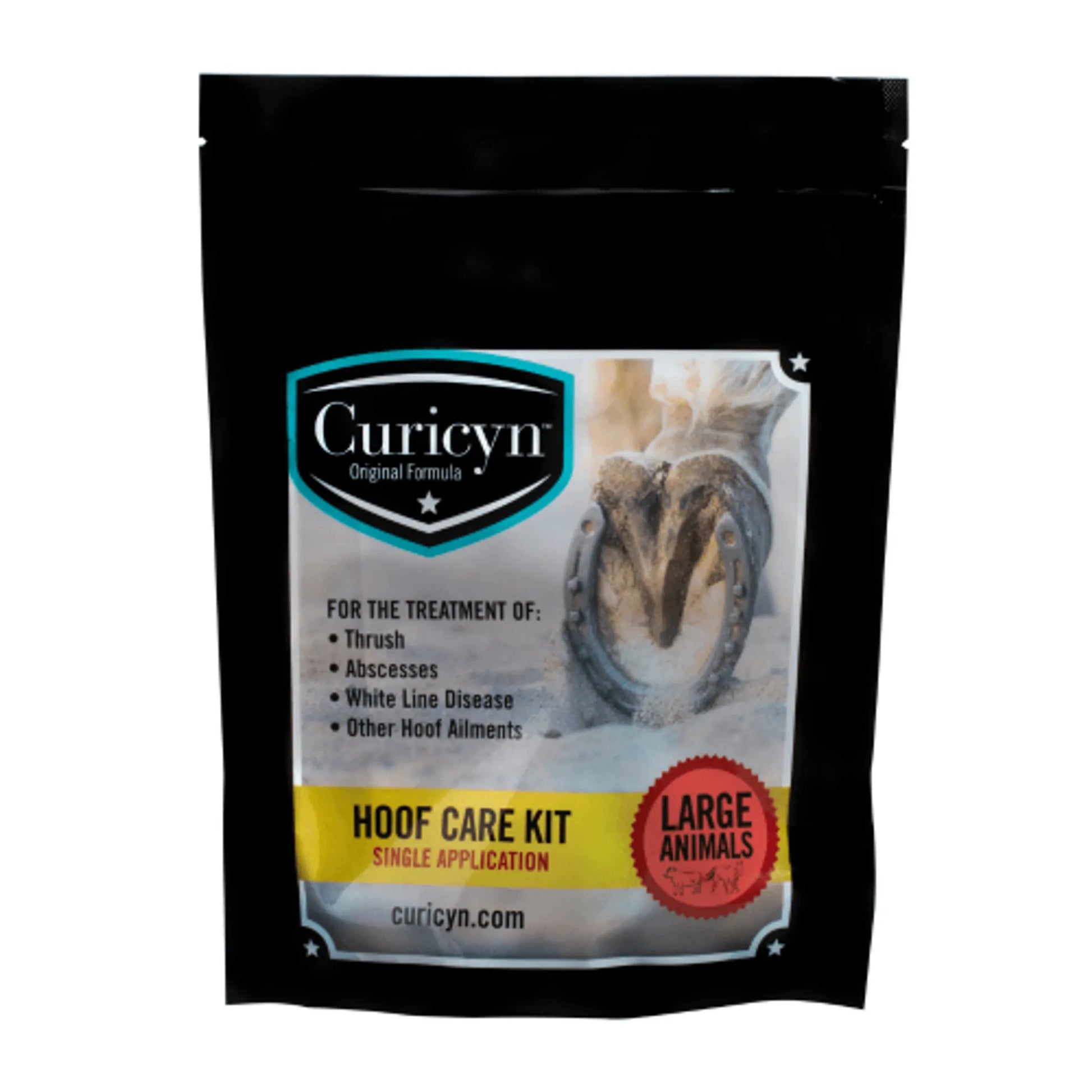 Curicyn Hoof Care Kit for large animals treating thrush, abscesses, white line disease, and other hoof ailments