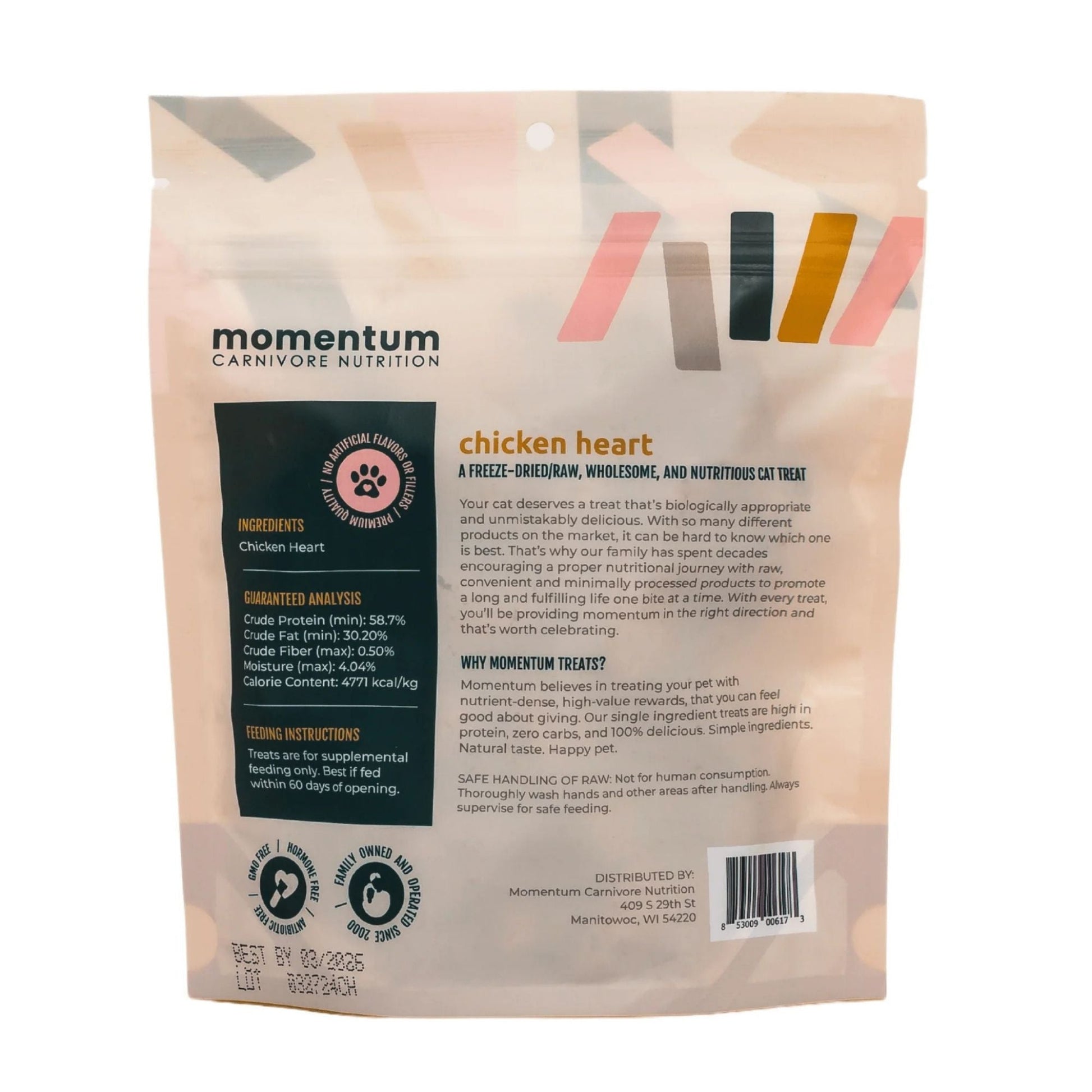 Momentum Carnivore Nutrition Cat 1.9 oz. Chicken Hearts, view 2