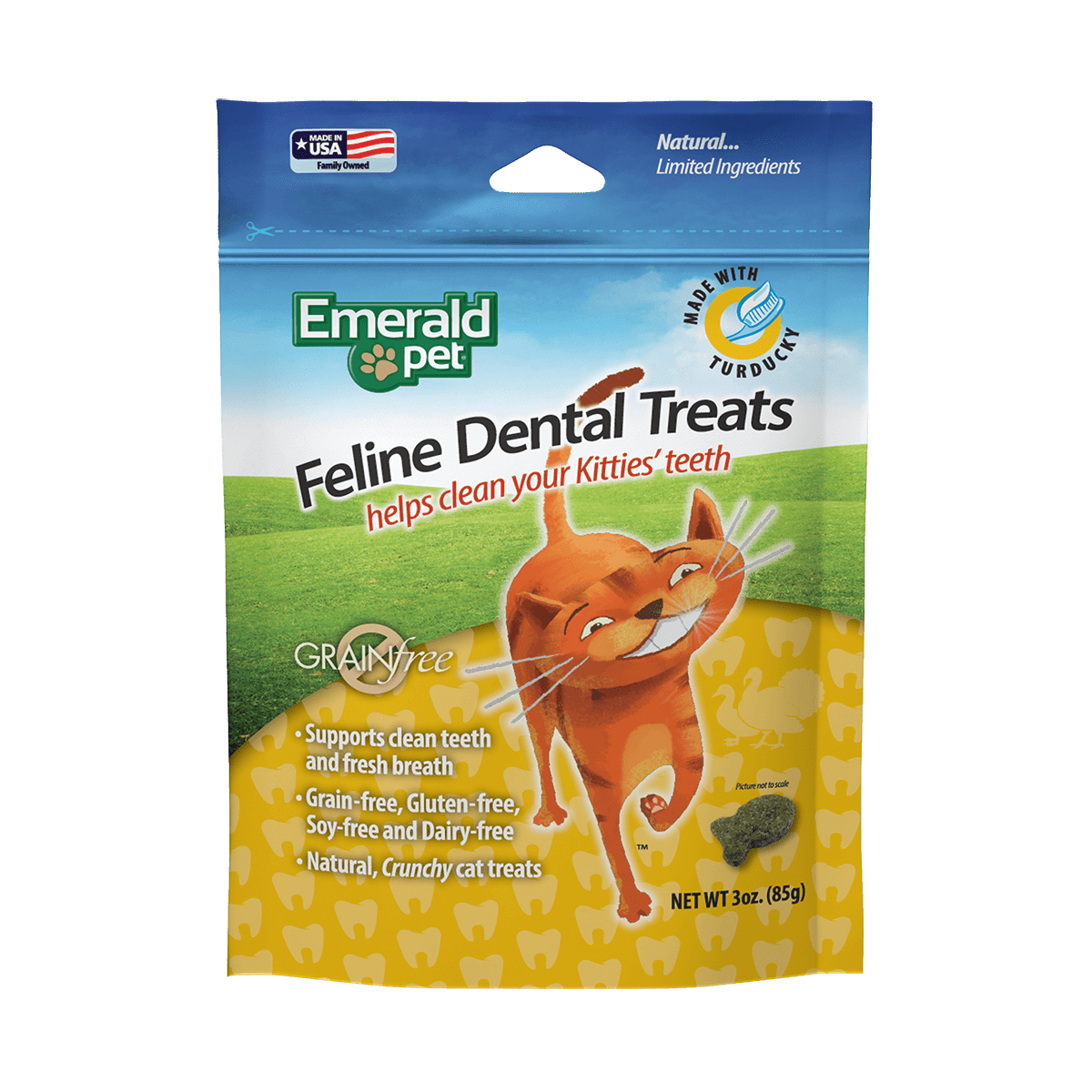 Emerald Pet Cat Dental Treat Turducky 3oz - Pets Perfect