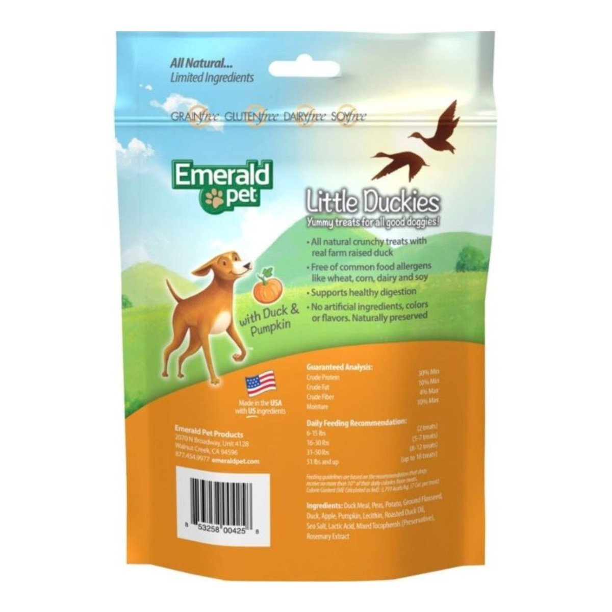 Emerald Pet Little Duckies Duck & Pumpkin Dog Treats 5 oz - Pets Perfect
