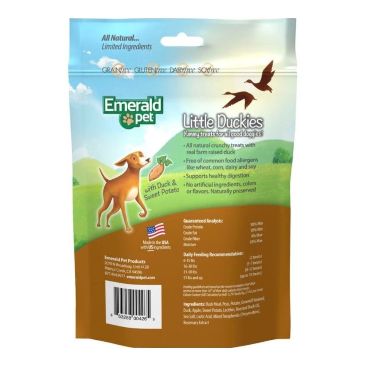 Emerald Pet Little Duckies Duck & Sweet Potato Dog Treats 5 oz - Pets Perfect