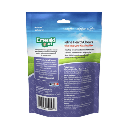 Emerald Pet Hairball Formula Chicken Flavor Cat Chews 1ea/2.5 oz - Pets Perfect