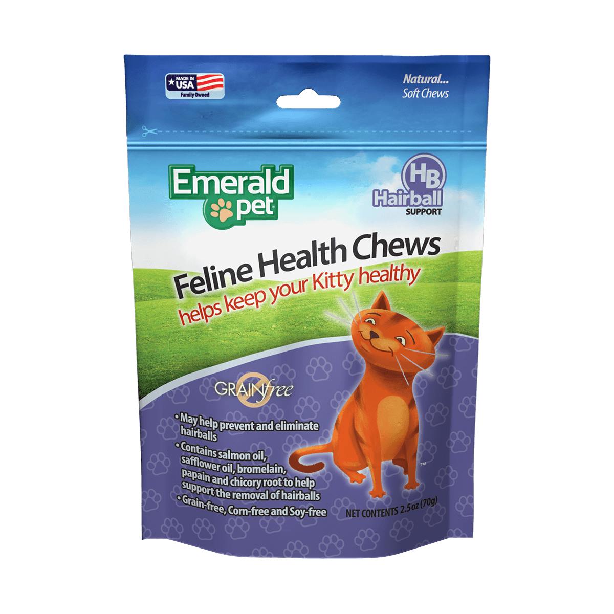 Emerald Pet Hairball Formula Chicken Flavor Cat Chews 1ea/2.5 oz - Pets Perfect