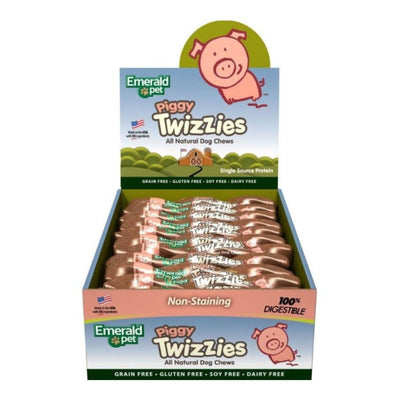 Emerald Pet Twizzies Grain-Free Dog Chews Piggy 6-in- 30 Pc