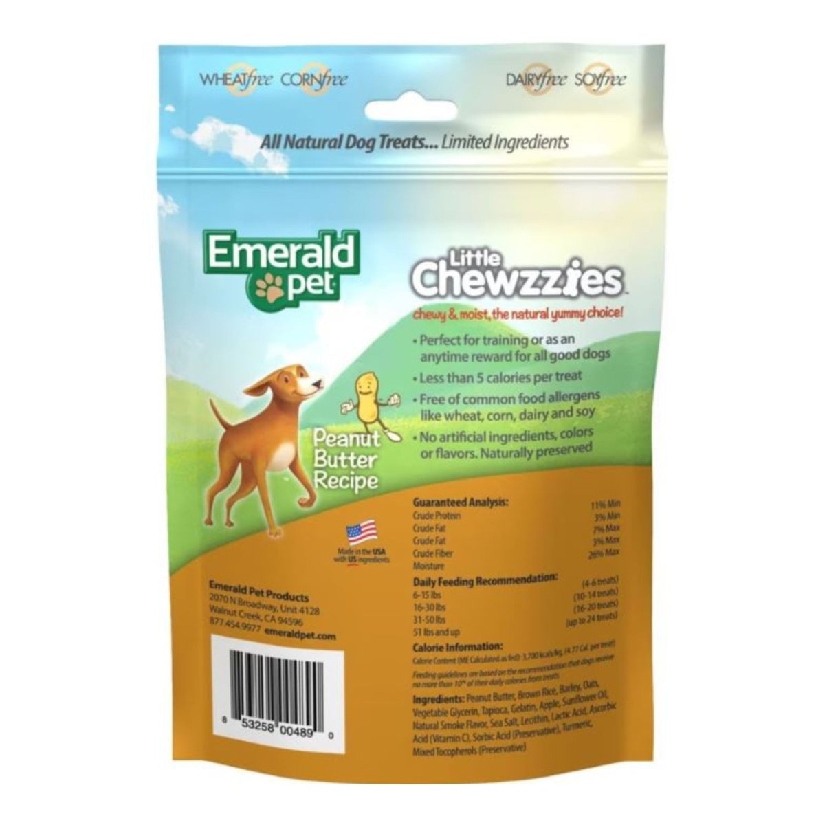 Emerald Pet Little Chewzzies Peanut Butter Dog Treats 5 oz - Pets Perfect