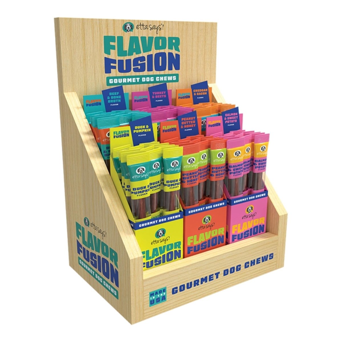 Etta Says Dog Flavor Fusion Chew Display (Case of 144) - Pets Perfect