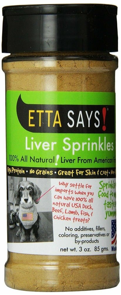 Etta Says! Liver Sprinkles 100% All Natural Dog Food Topper 3.0 oz - Pets Perfect