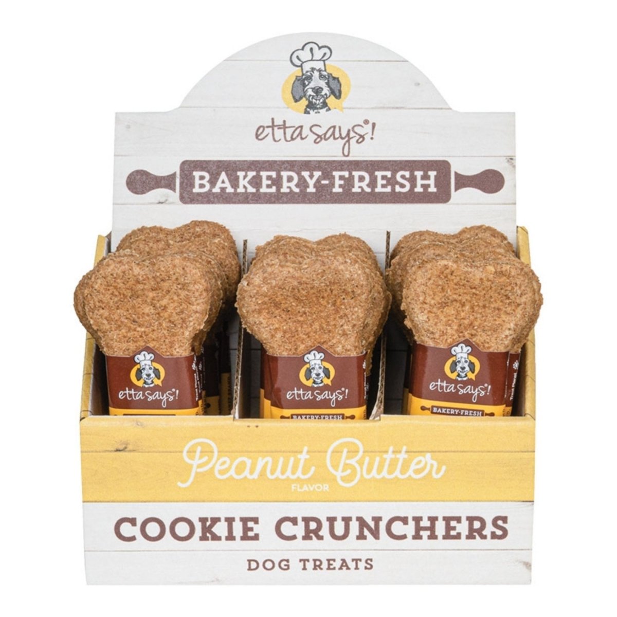 Etta Says! Cookie Cruncher Dog Treat Peanut Butter 24ea/5 in - Pets Perfect