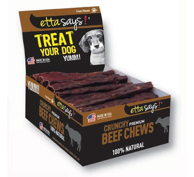 Etta Says! Beef Chew Sticks 4.5" - Rawhide Dog Treat, Display Box
