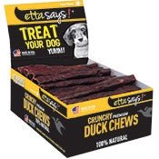 Etta Says! Duck rawhide chew sticks 7" – Natural dog treat | Case of 20 - Pets Perfect