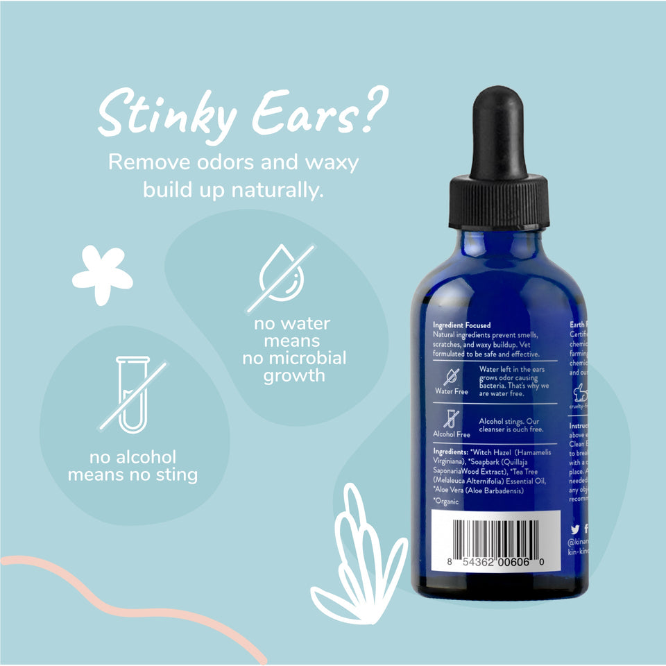 Kin+Kind Clean Ears 4 oz Organic Dog Ear Cleaner