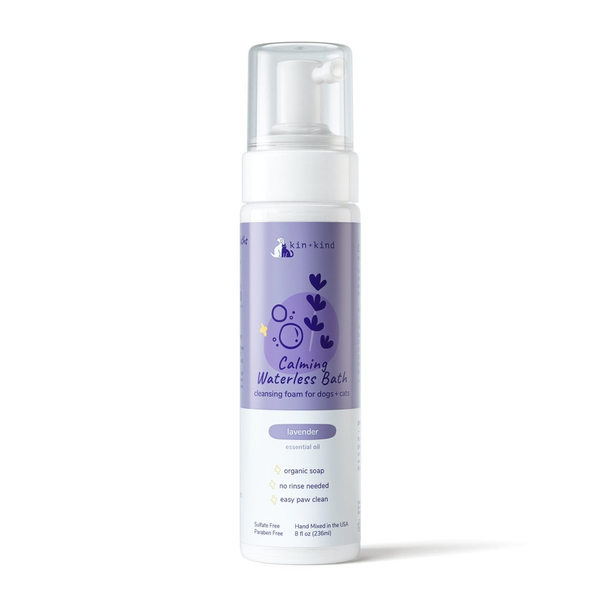 Kin+Kid Calming Lavender 8oz. Natural Waterless Bath - Pets Perfect