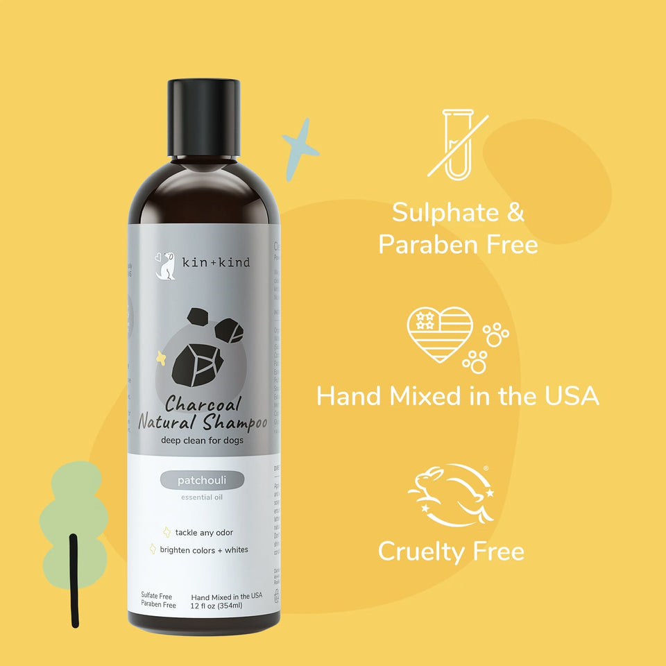 Kin+Kind Pet Shampoo Charcoal 12 oz. Patchouli
