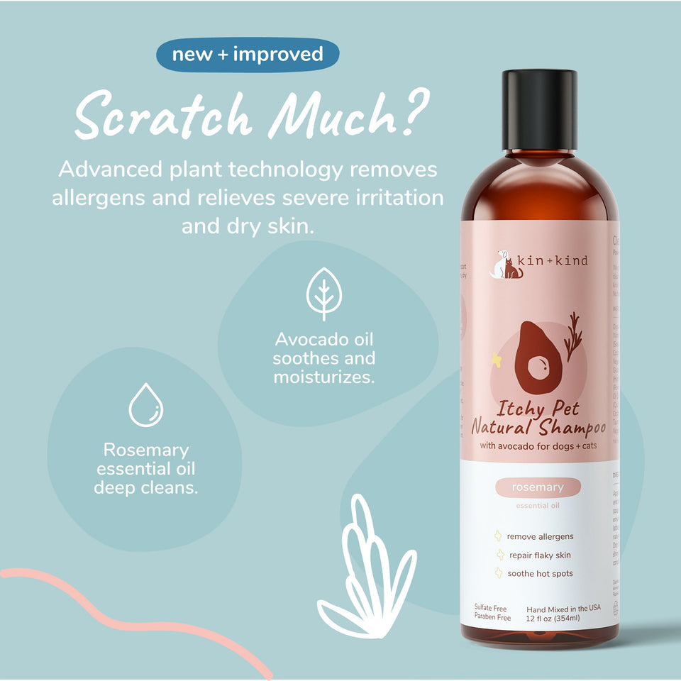 Kin+Kind Pet Shampoo Itchy Pet Rosemary+Peppermint 12 oz