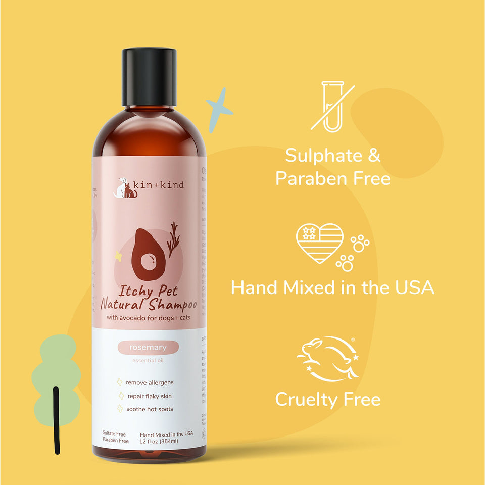 Kin+Kind Pet Shampoo Itchy Pet Rosemary+Peppermint 12 oz