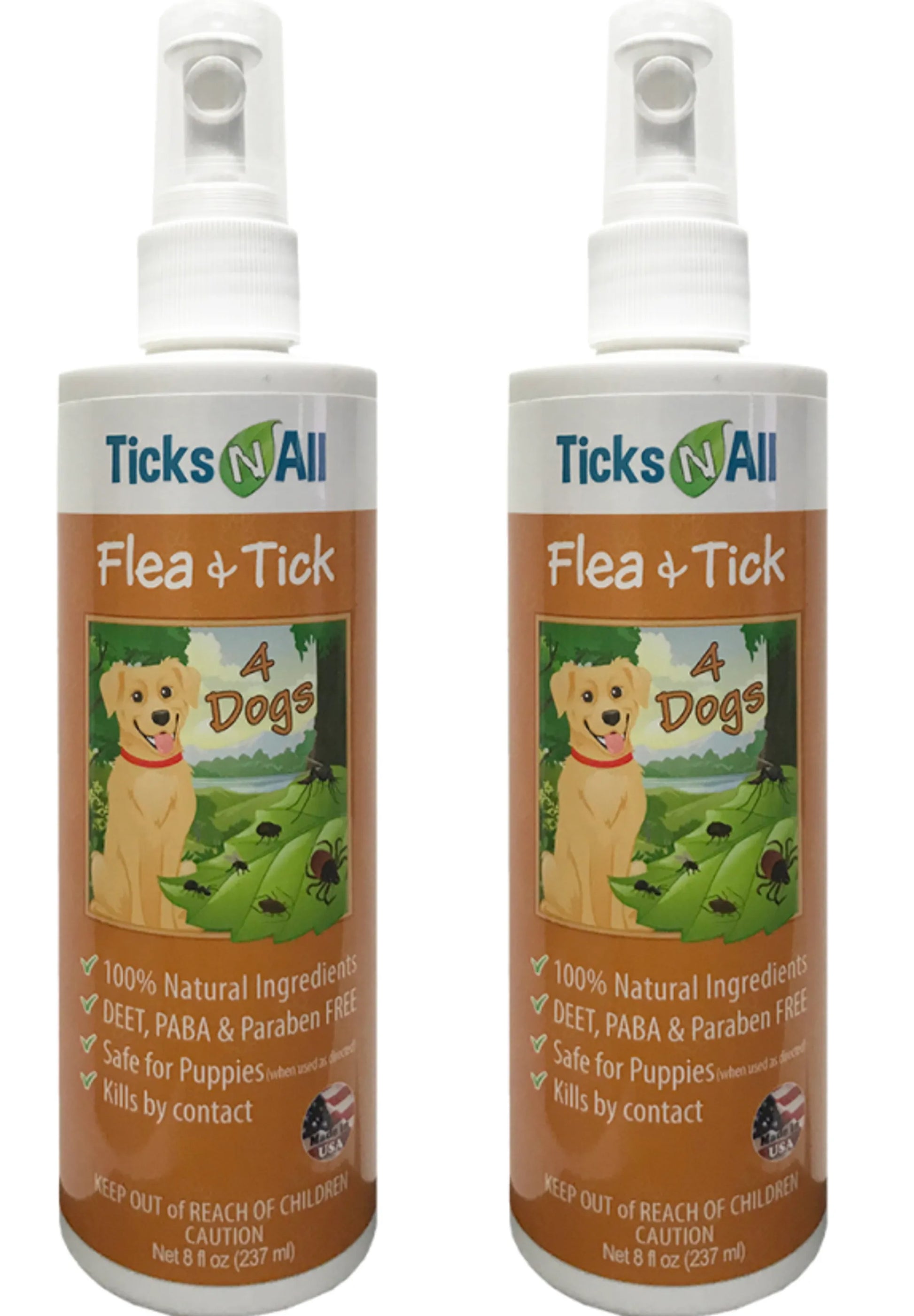 All Natural Flea & Tick 4 Dogs 8oz - Pets Perfect
