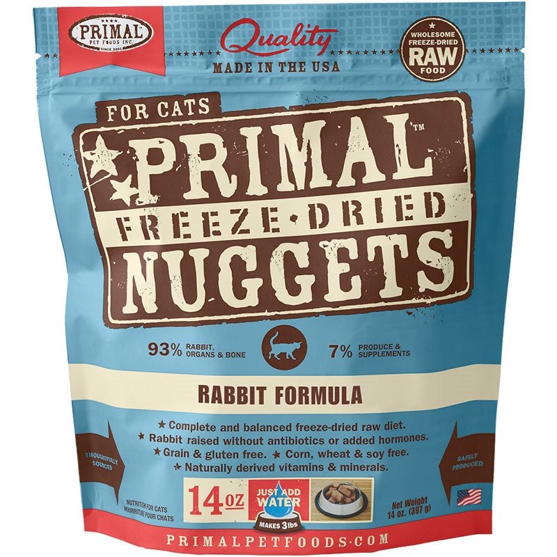 Primal Pet Foods Freeze Dried Food For Cats 14oz. Rabbit - Pets Perfect