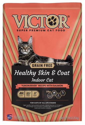 Victor Super Premium Dog Food Healthy Skin & Coat Indoor Dry Cat Food Yukon River w/Salmon 5lb - Pets Perfect