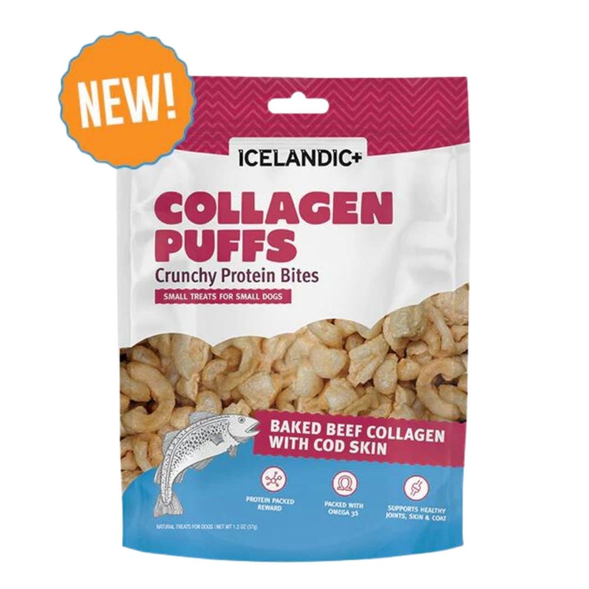 Icelandic Dog Collagen Puffs Bites With Fish 1.3oz. - Pets Perfect