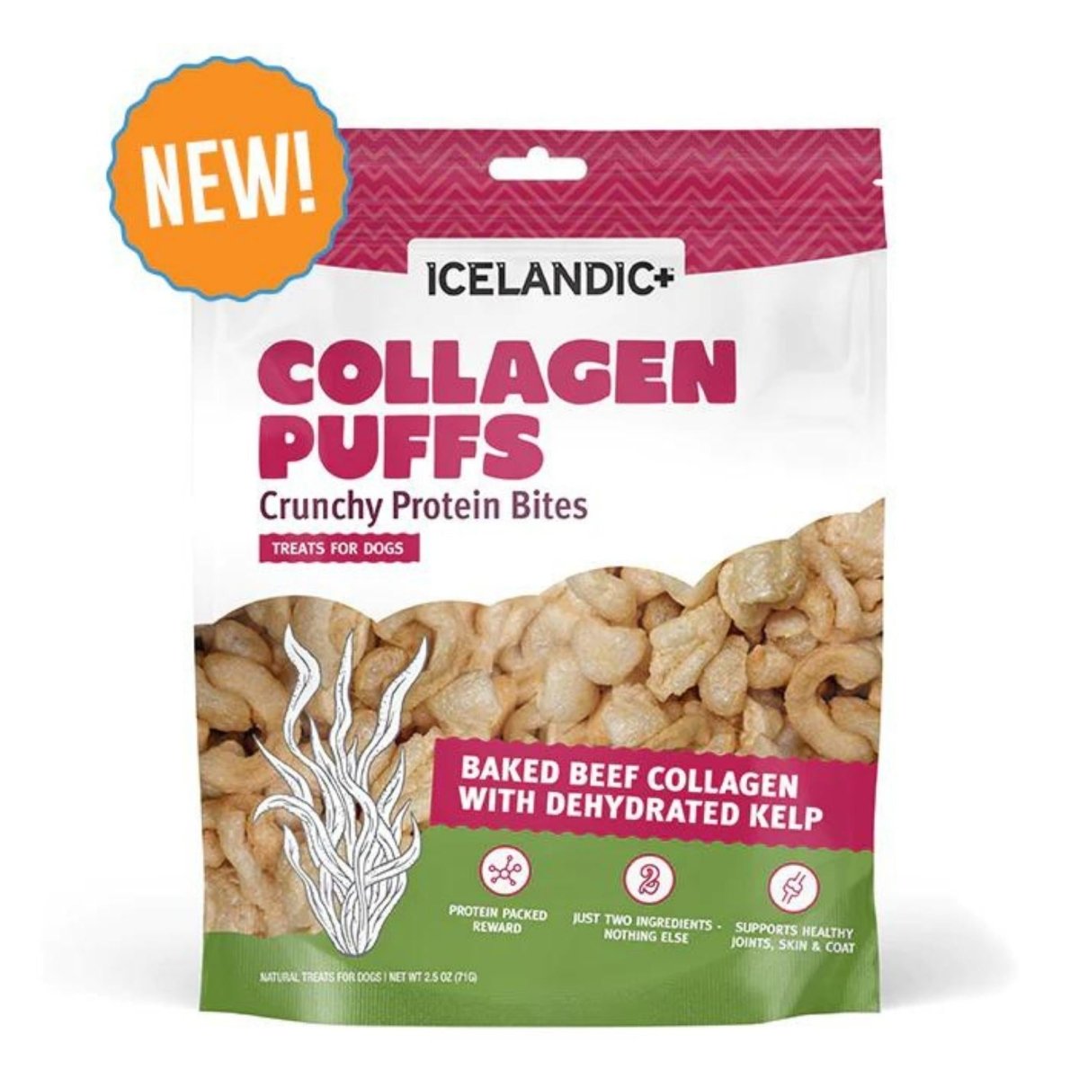 Icelandic+ Dog Collagen Puffs Bites with Kelp 2.5oz - Pets Perfect
