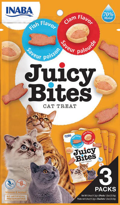 Inaba Cat Juicy Bites Fish Clam, 1.2 oz (6 ct)