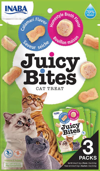 Inaba Cat Juicy Bites Homestyle calamari 1.2 oz. (6 ct)