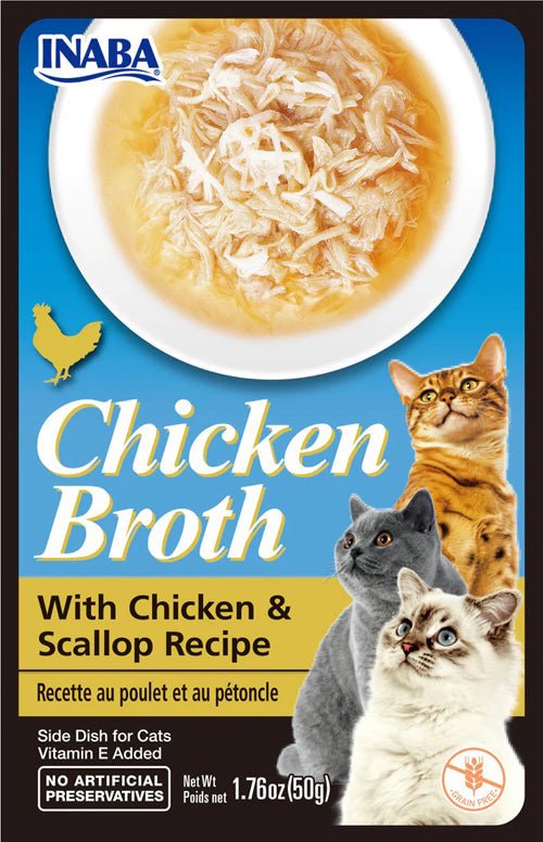 Inaba Cat Broth Chicken Scallop 1.76oz. (6 Count) - Pets Perfect