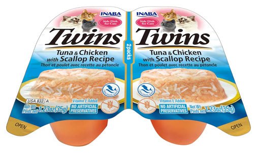 Inaba Cat Twin Cups Tuna Chicken Scallop 2.46oz. (6 Count) - Pets Perfect