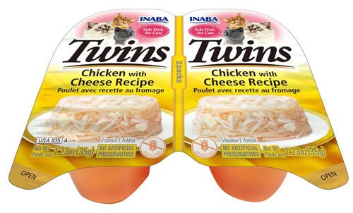 Inaba Cat Twin Cups Chicken Cheese 6Ct/2.46Oz - Pets Perfect