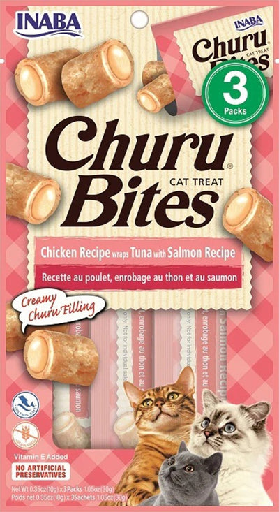 Inaba Churu Bites Chicken Wrap with Tuna & Salmon Filling Cat Treats 6