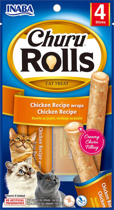 Inaba Cat Churu Rolls Chicken Wrap Chicken -1.04 oz (6 ct)