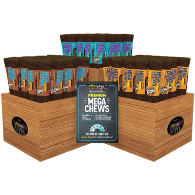 Etta Says Dog Premium Crunchy Select Chew Starter Kit With Wood Display- 54 Pieces