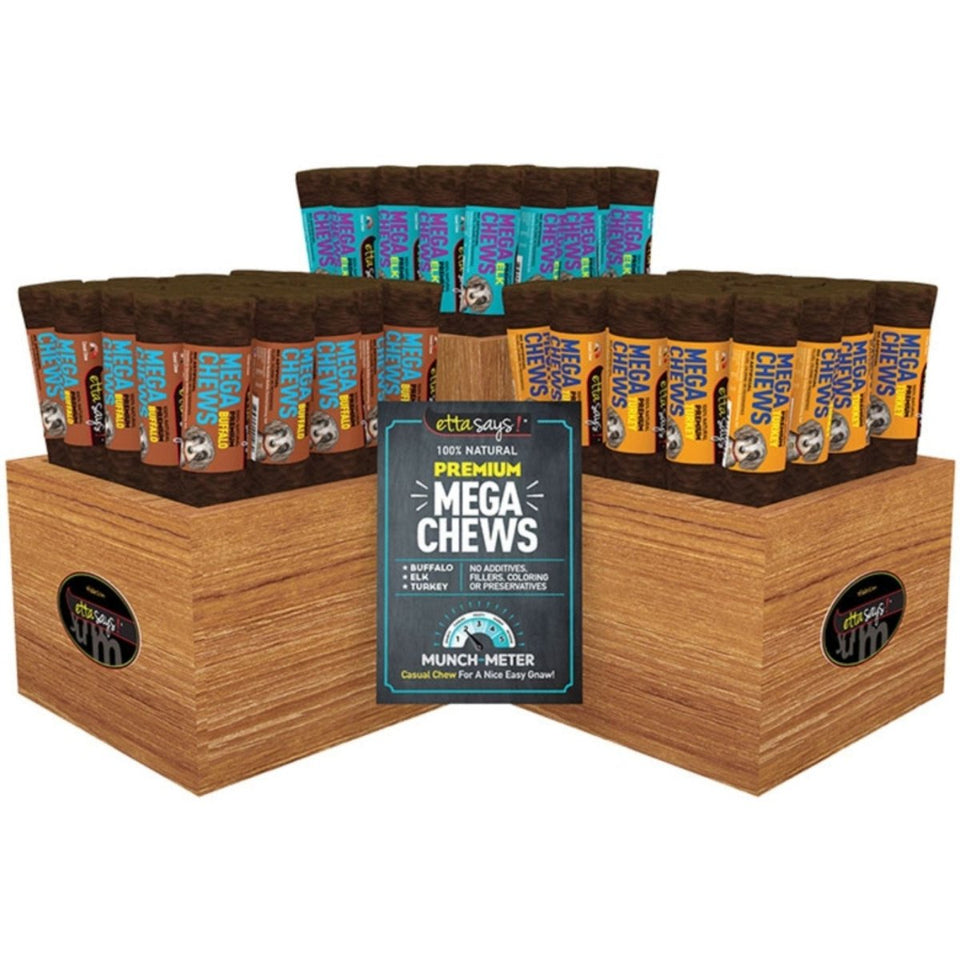 Etta Says Dog Premium Crunchy Select Dog Chew Starter Kit With Wood