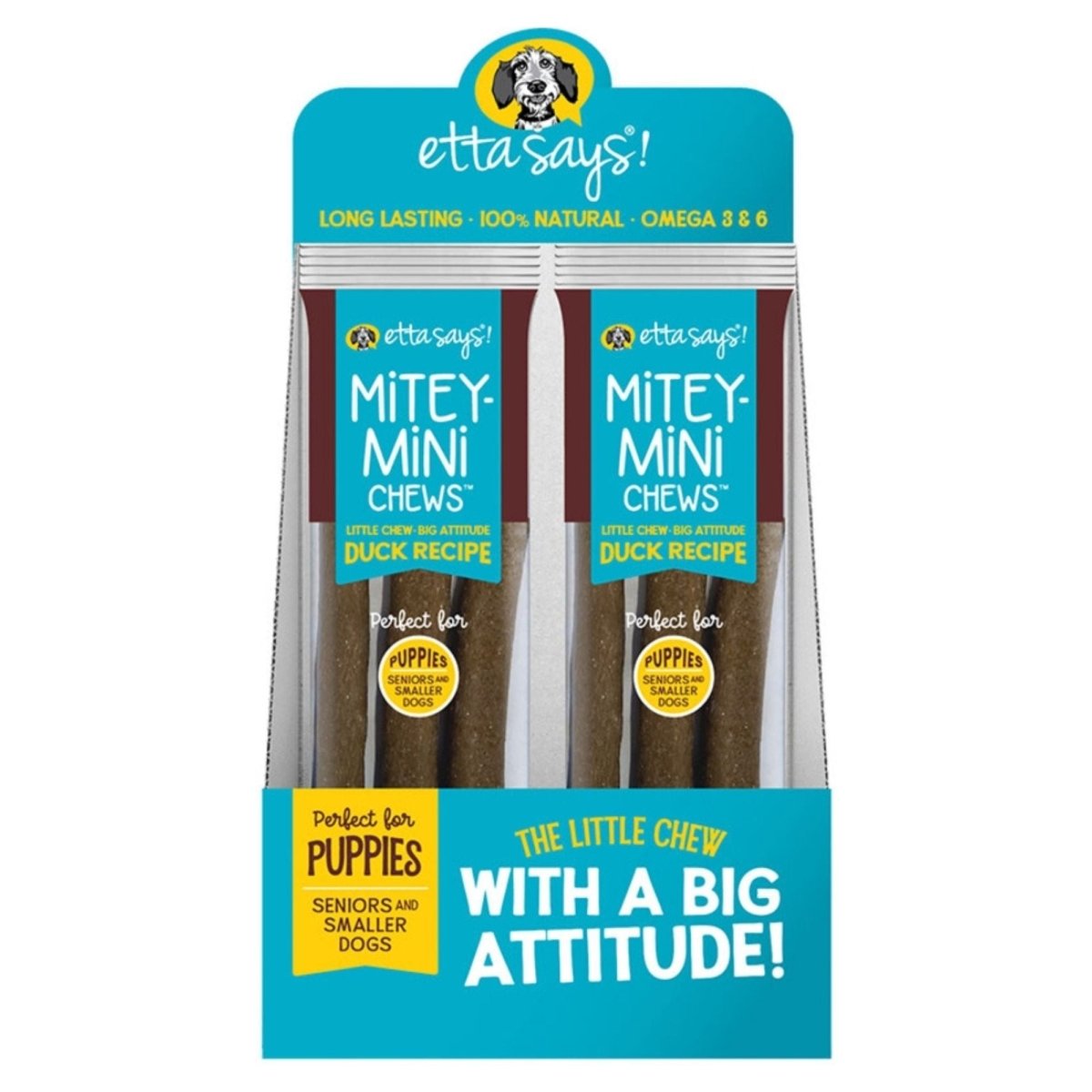 Etta Says Dog Mitey Mini Duck Chew 1.37oz. 3 Pack - 18 Count - Pets Perfect