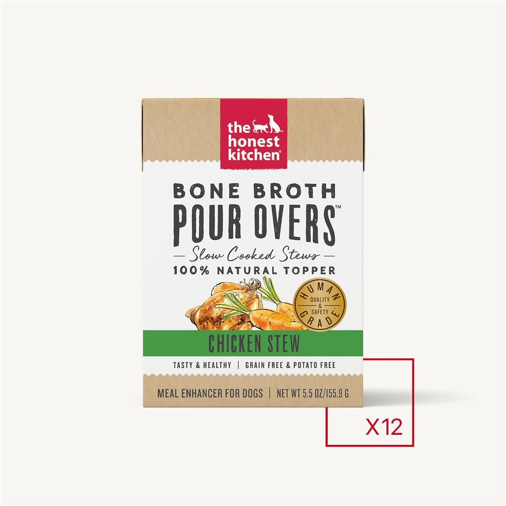 The Honest Kitchen Dog Pour Bone Broth Chicken, 5.5 oz 12 ct