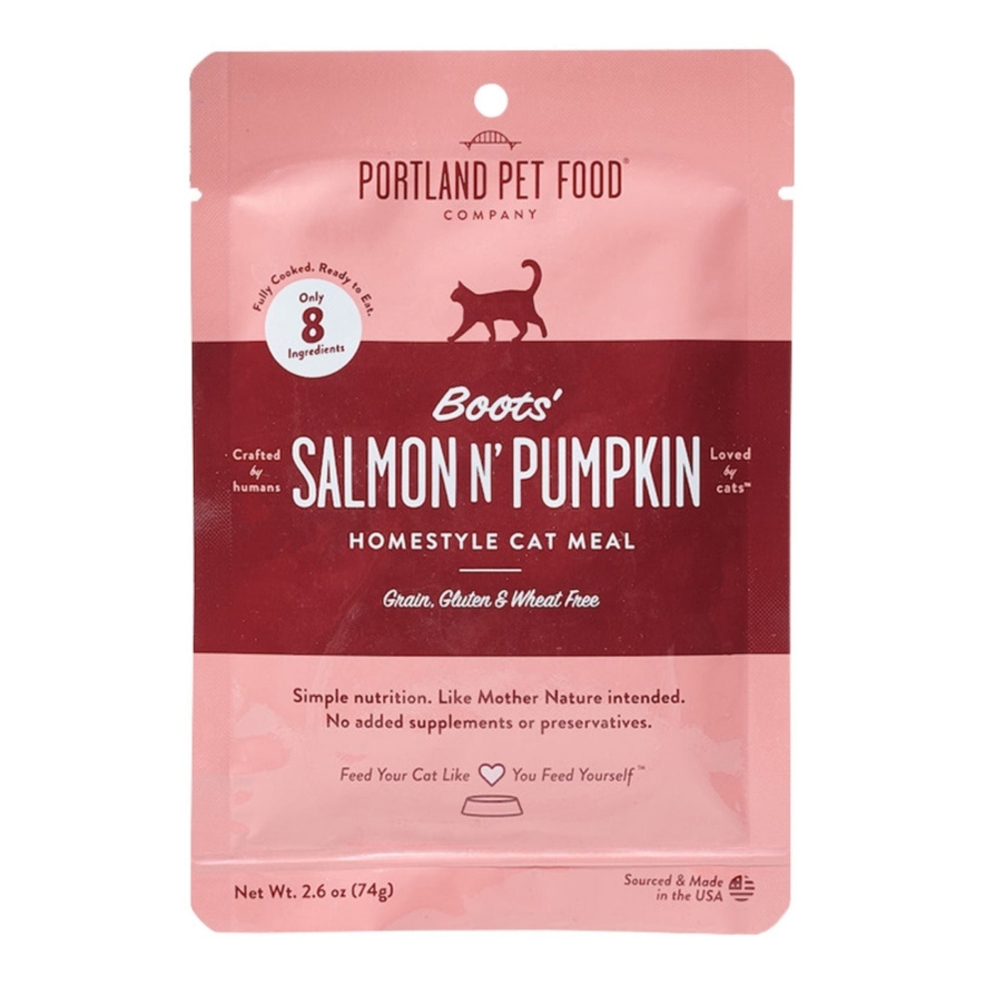 Portland Cat Grain-Free Boot's Salmon N Pumpkin 2.8 oz. 12 ct