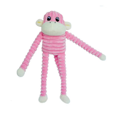 ZippyPaws Spencer the Crinkle Monkey Dog Toy, Pink, Small - Pets Perfect
