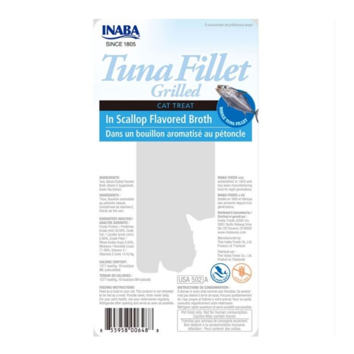 Inaba Tuna Fillet Grilled with Flavored Broth Scallop .52oz. (Case of 6) - Pets Perfect