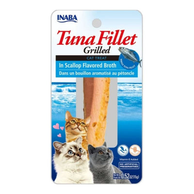 Inaba Grilled Tuna Fillet Cat Food Topper, Scallop Broth, 0.52 oz