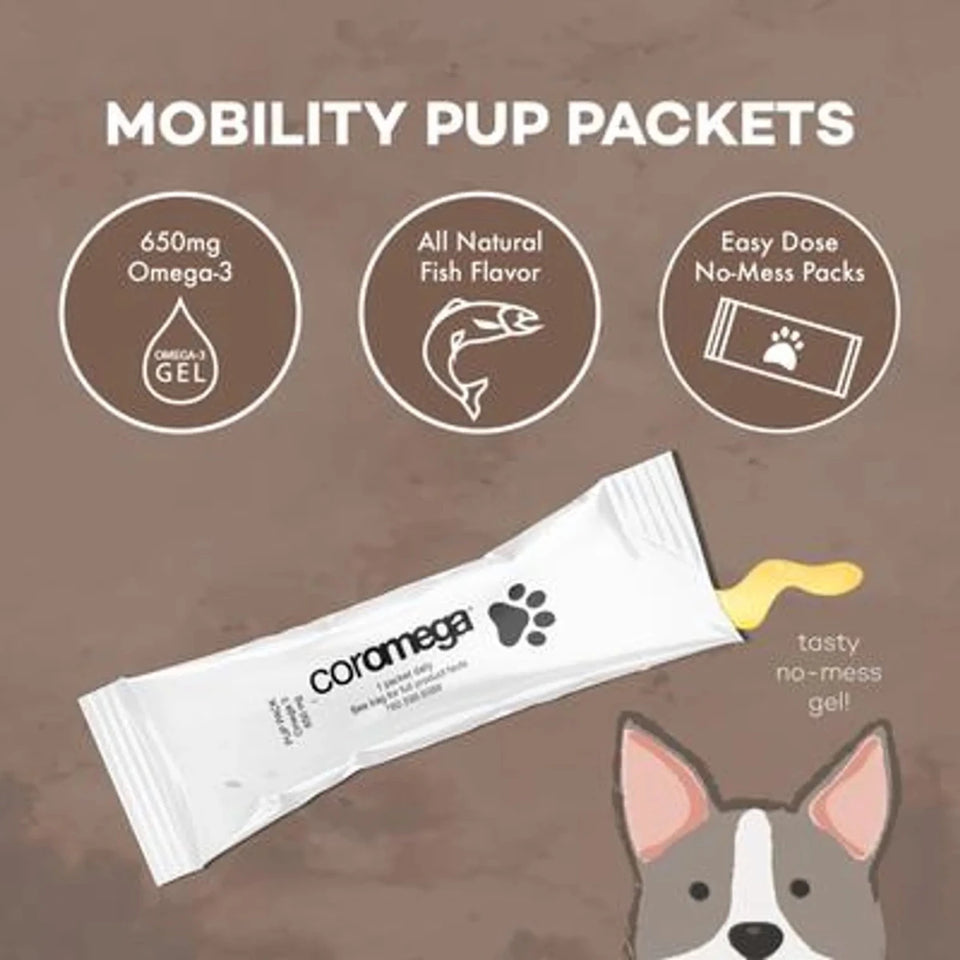 Coromega Pup Packets Omega-3 Joint & Muscle Mobility Support - Pets Perfect