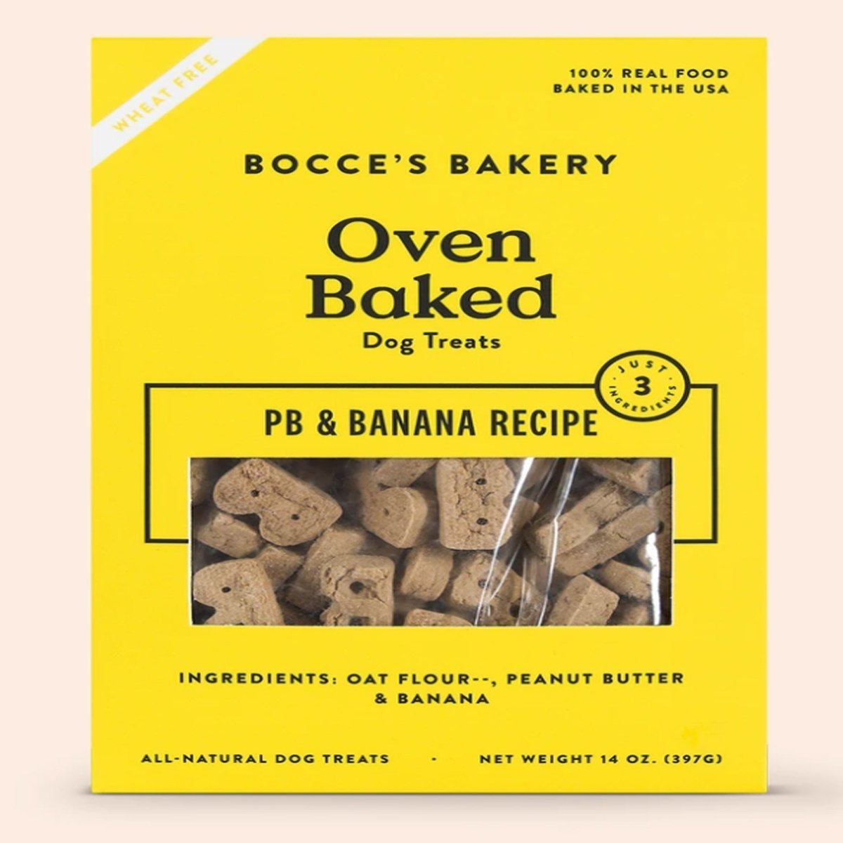Bocce's Bakery Dog Just Peanut Butter And Banana Biscuits 14oz. - Pets Perfect
