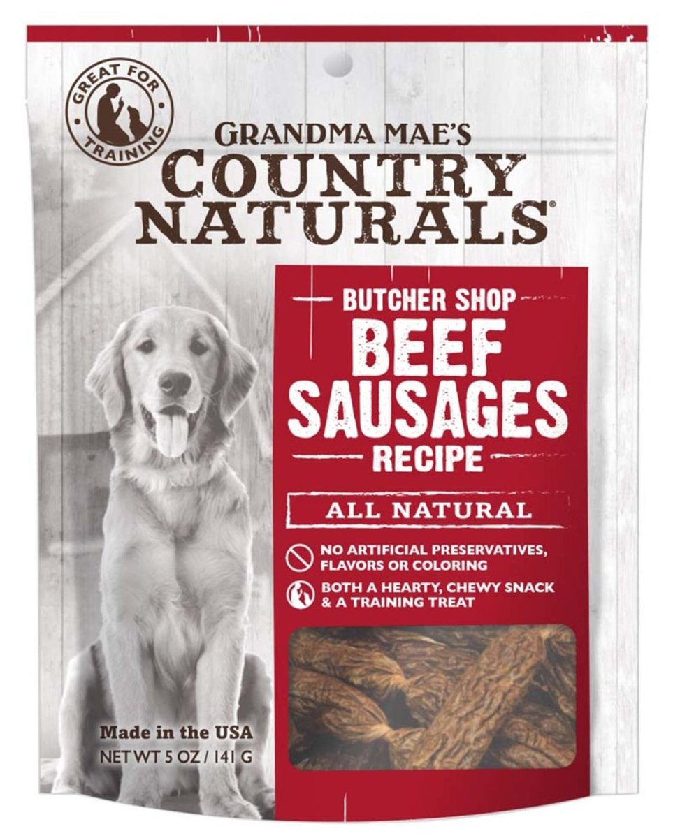 Grandma Mae's Country Naturals Grain Free Beef Sausages Dog Treats 1ea/5 oz - Pets Perfect