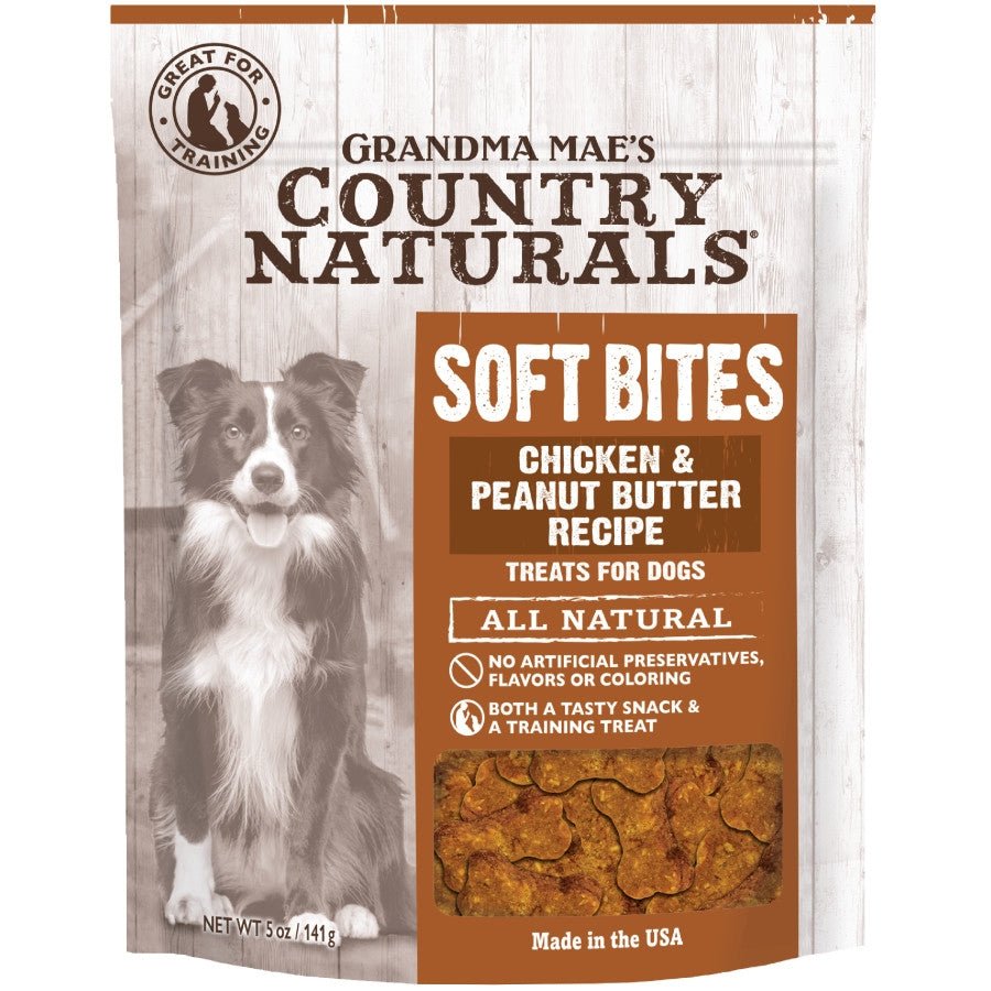Grandma Mae's Country Naturals Soft Bites Dog Treats Chicken & Peanut Butter 1ea/5oz. - Pets Perfect