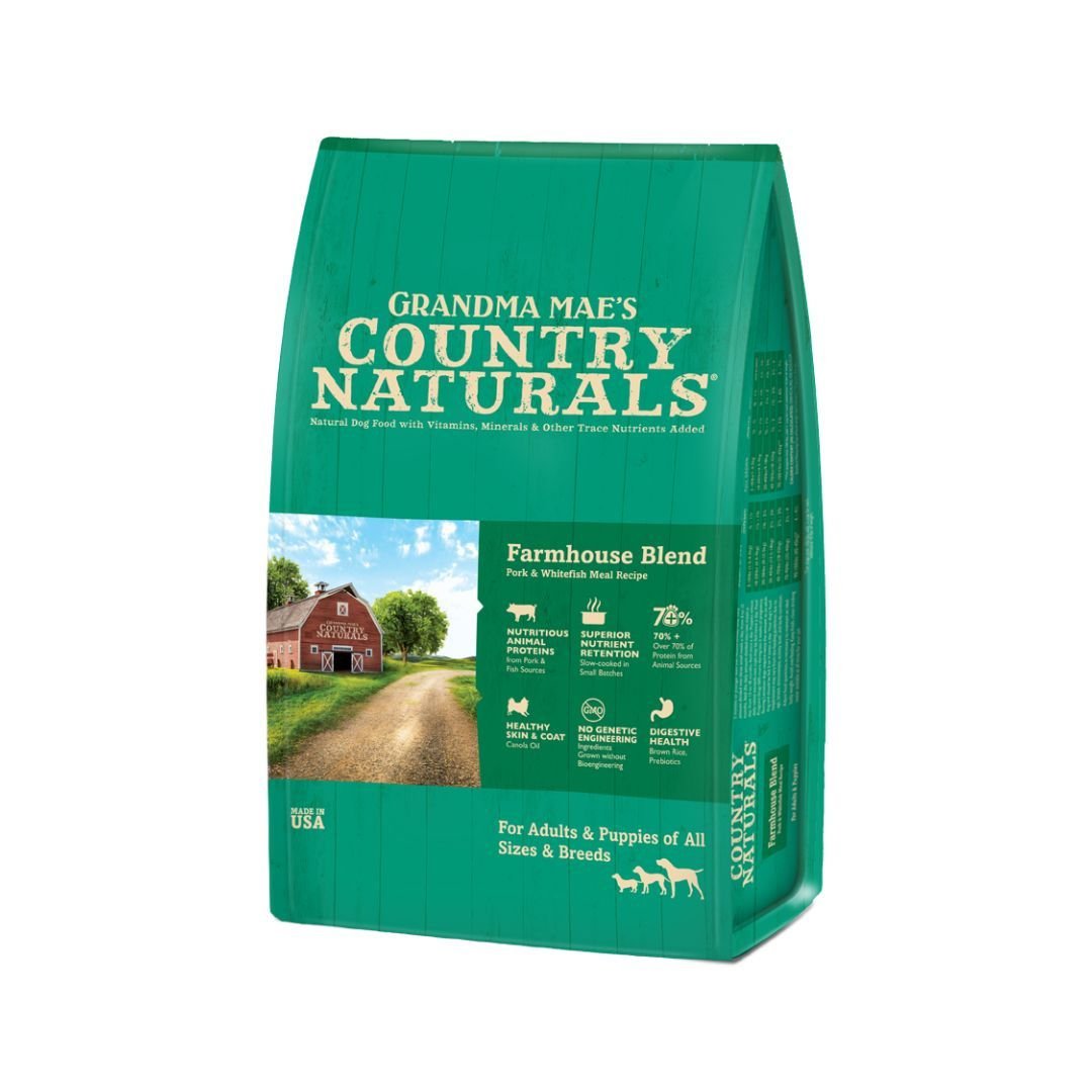 Grandma Mae's Country Naturals Farmhouse Blend Dry Dog Food Pork & Whitefish 24lbs - Pets Perfect