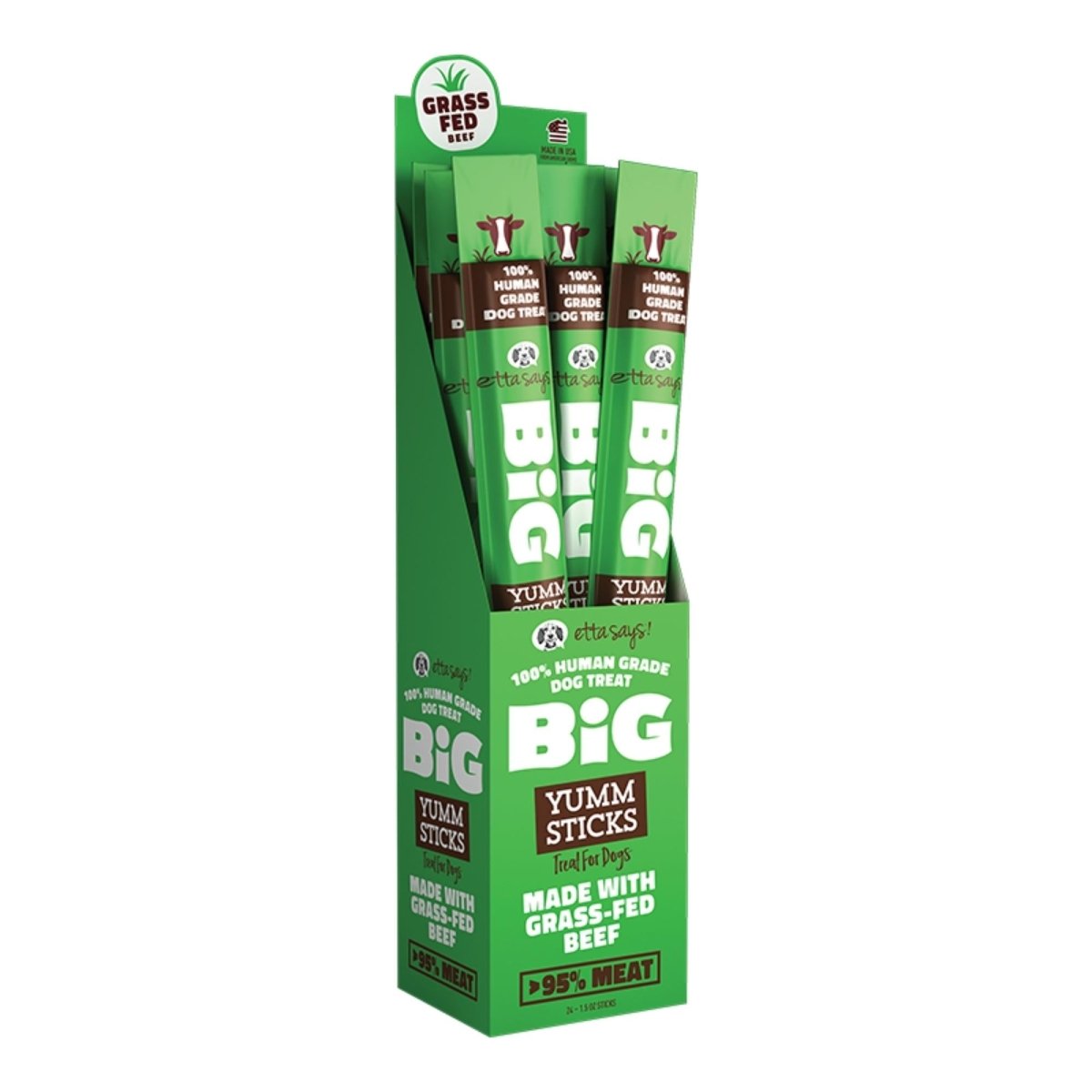 Etta Says Dog Grain Free Yum Stick Big Beef (Case of 24) - Pets Perfect