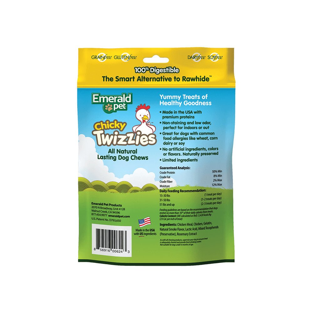 Emerald Pet Chicky Twizzies Dog Treat Chicken 1ea/6 in, 6 pk, 8 oz - Pets Perfect