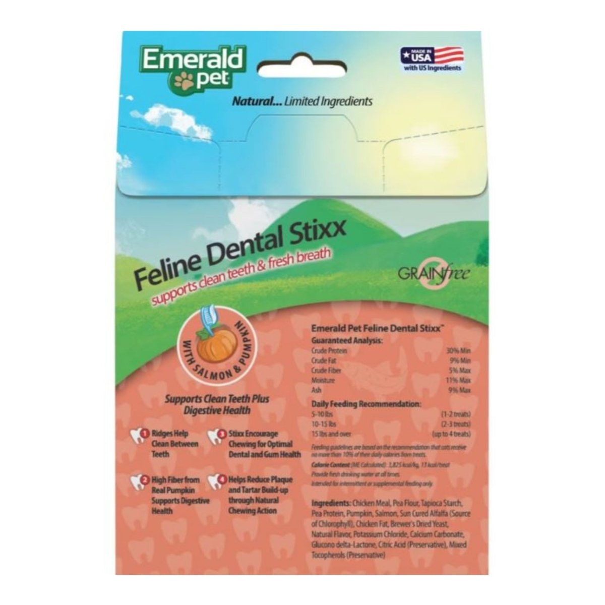 Emerald Pet Feline Dental Stixx Cat Treats Salmon 3.6oz - Pets Perfect